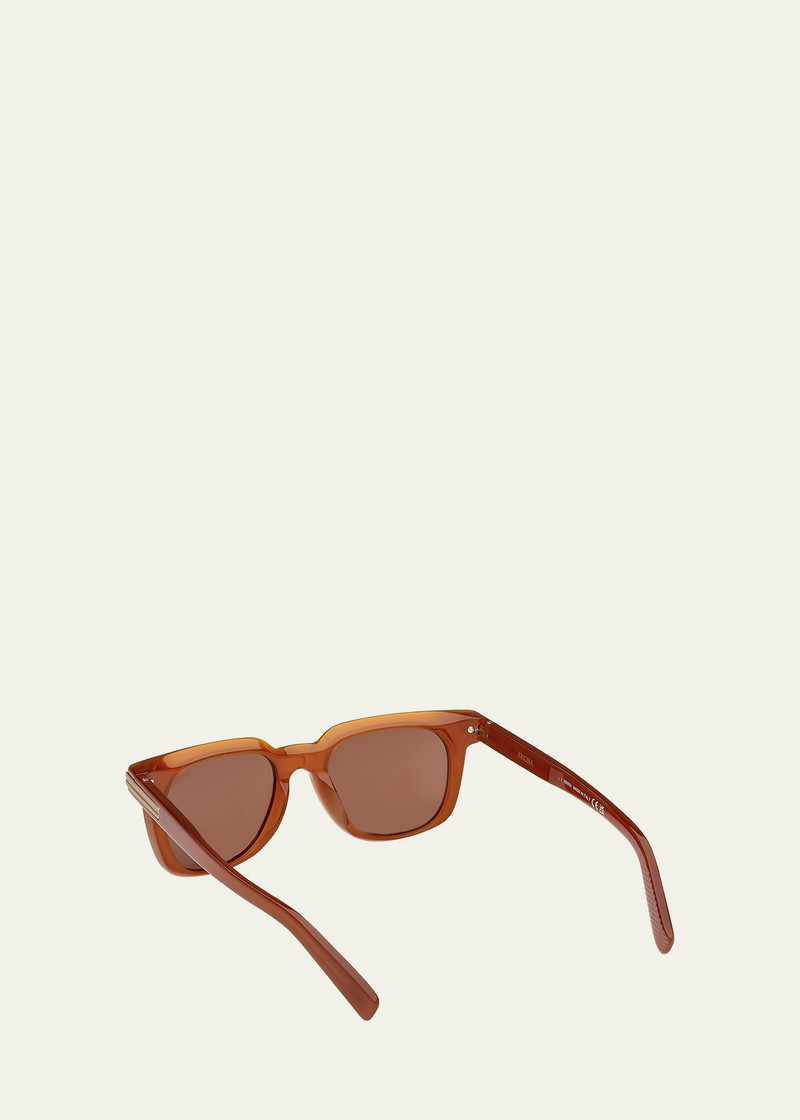 ZEGNA Men's Square Acetate Sunglasses outlook