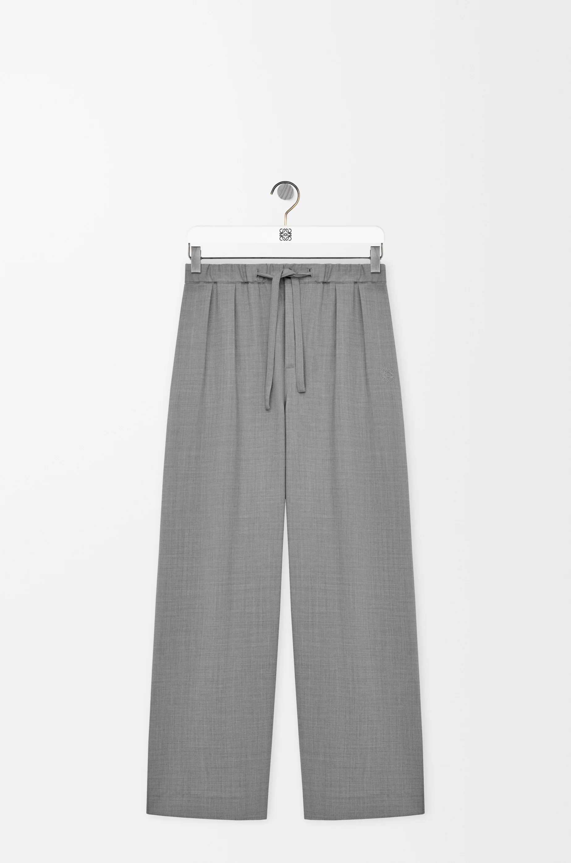 Drawstring trousers in wool - 1