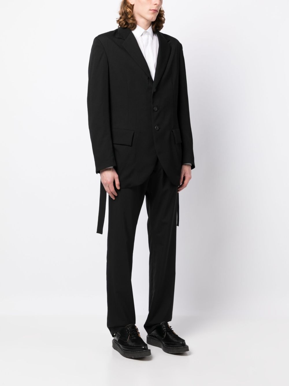 single-breasted notched wool blazer - 3