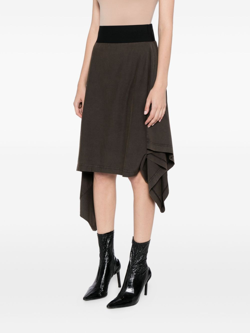 asymmetric hem a-line skirt - 3