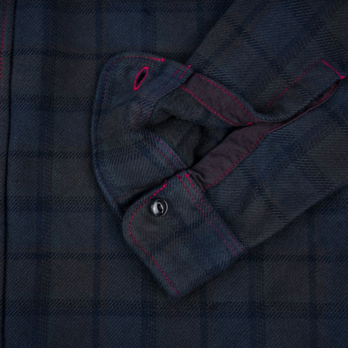 IHSH-334-OD Ultra Heavy Flannel Classic Check Work Shirt - Red Overdyed Black - 10