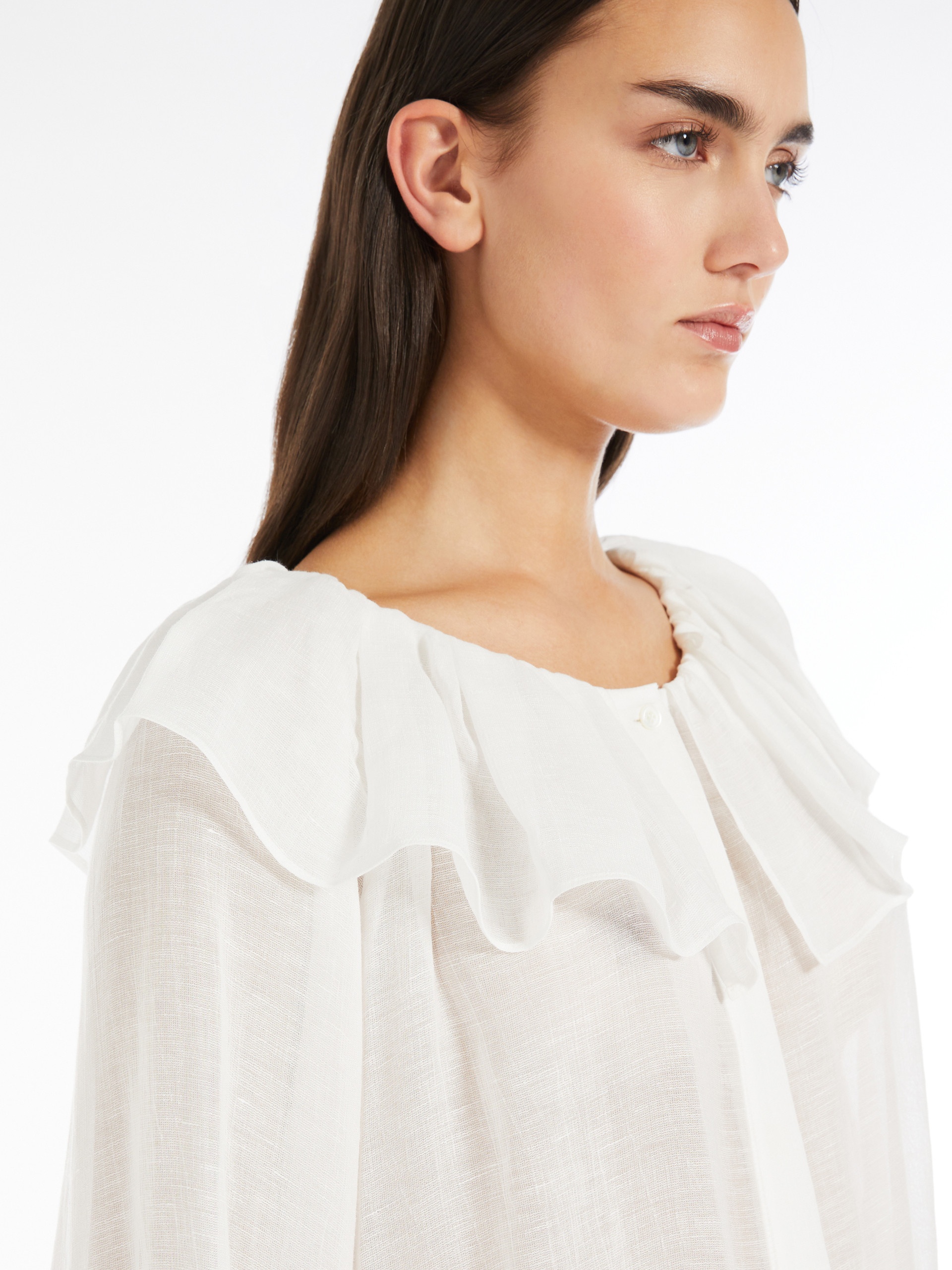 ASTRO1234 Viscose and linen gauze blouse - 6
