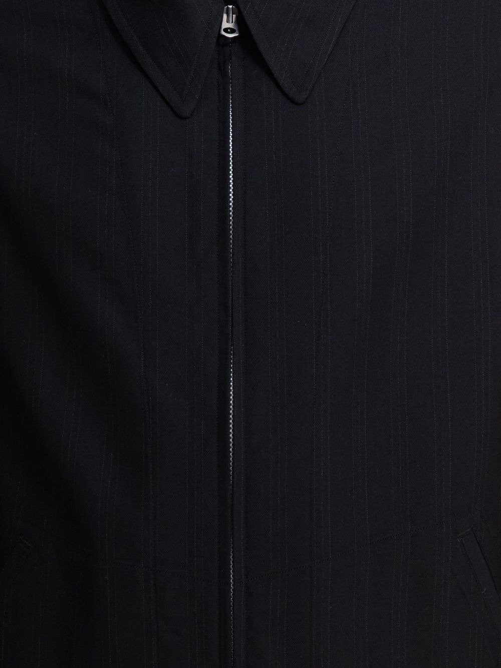pinstripe-pattern zip-front jacket - 3