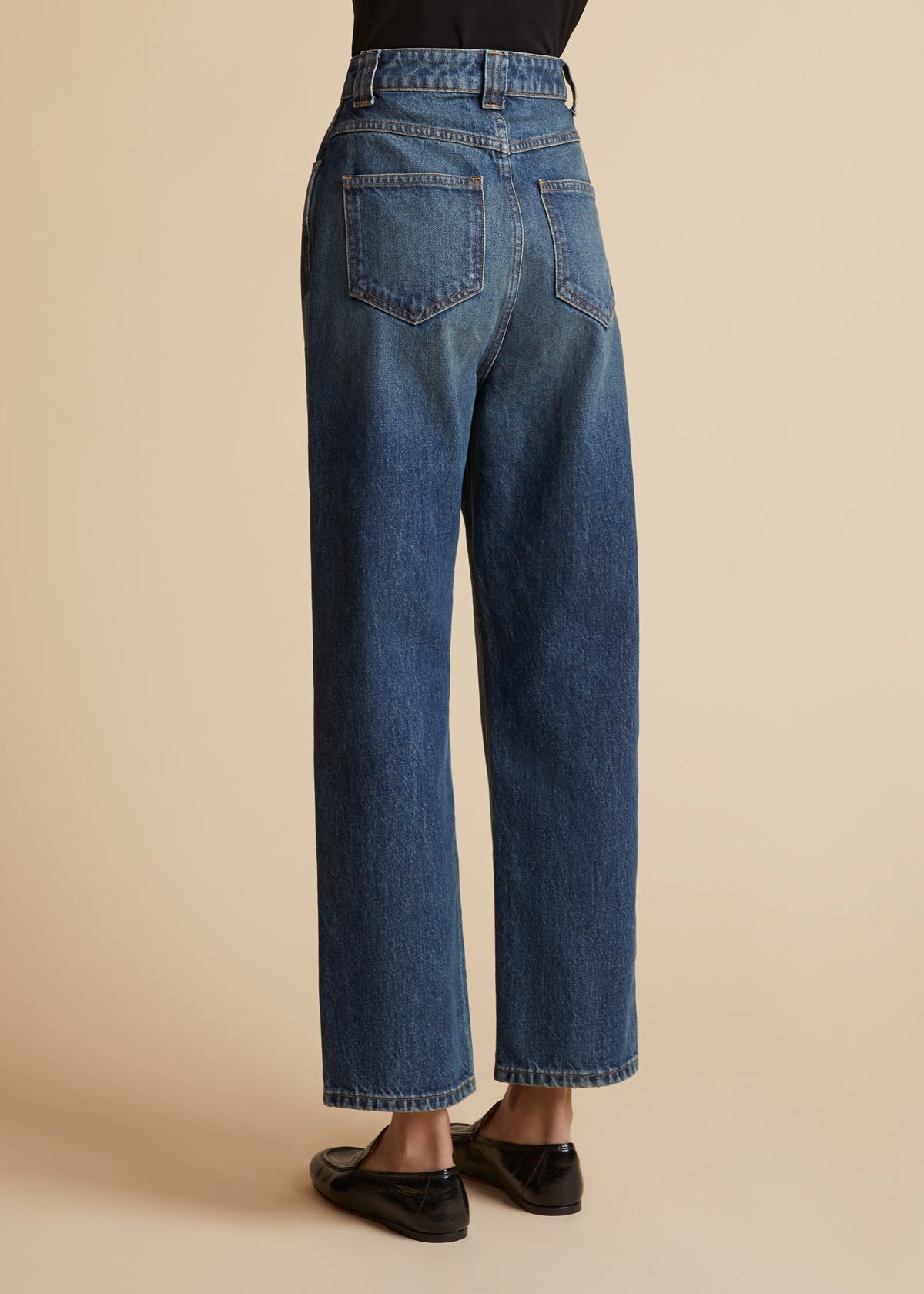 high-waisted straight-leg jeans - 5
