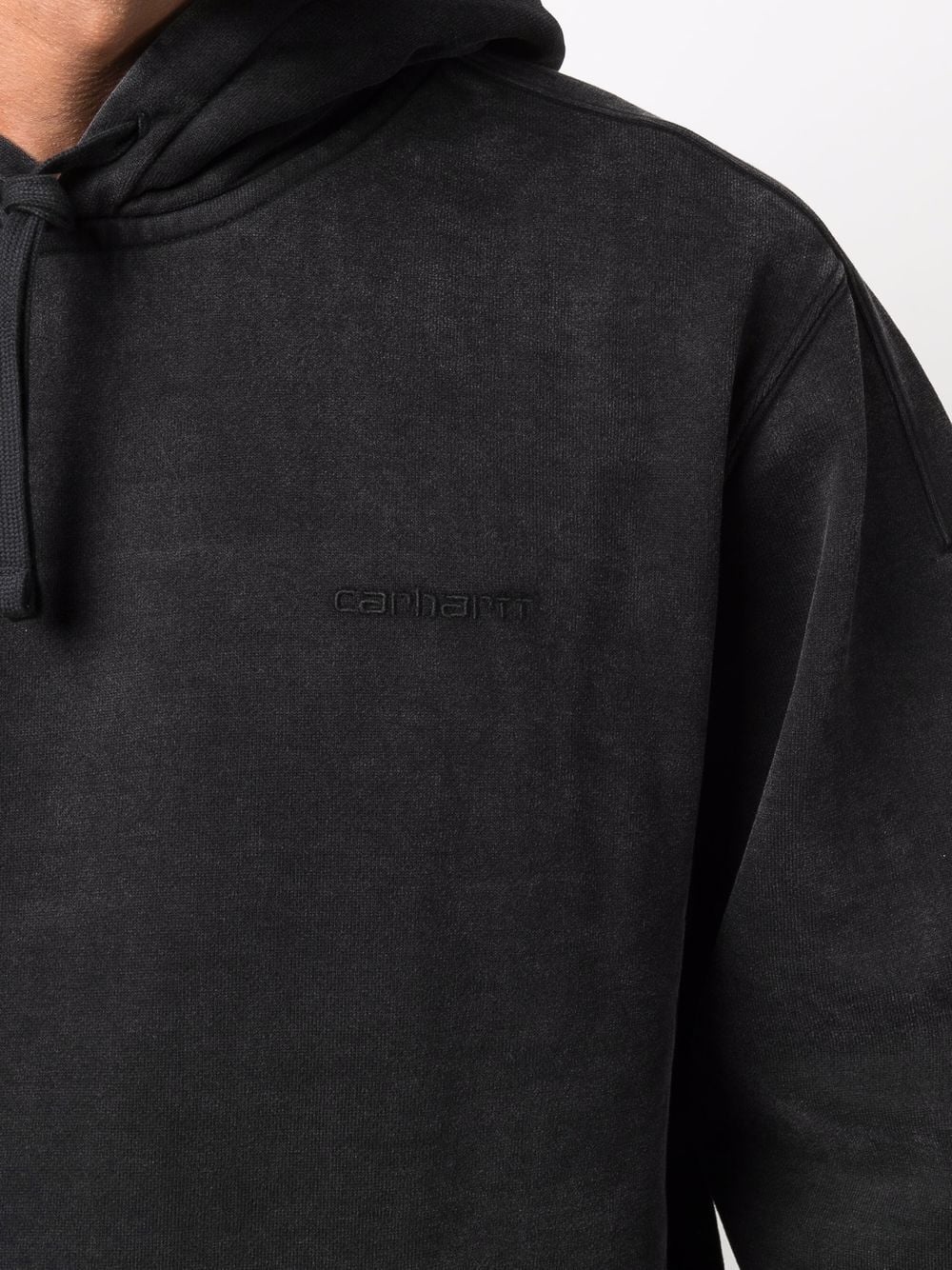 embroidered logo cotton hoodie - 5