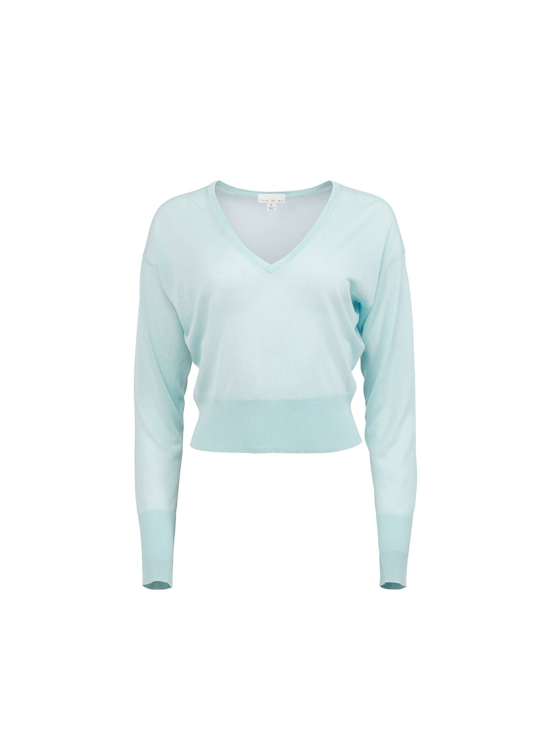 Sheer Knit V-Neck Sweater 4