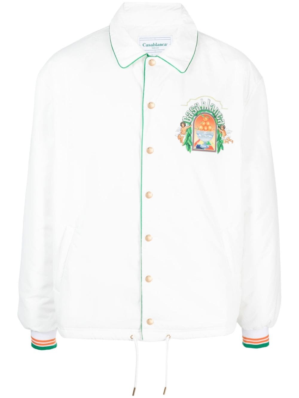graphic-print shirt jacket - 1