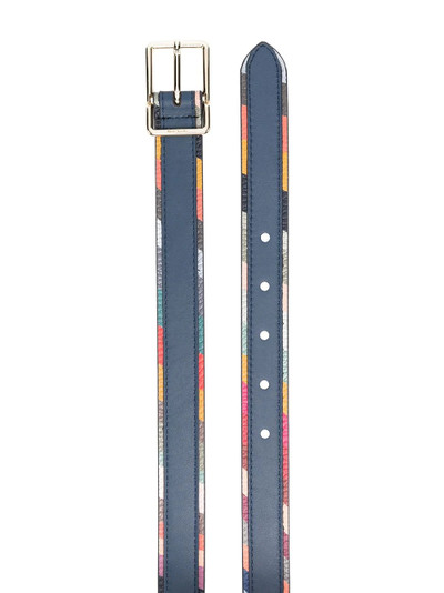 Paul Smith striped trim leather belt outlook