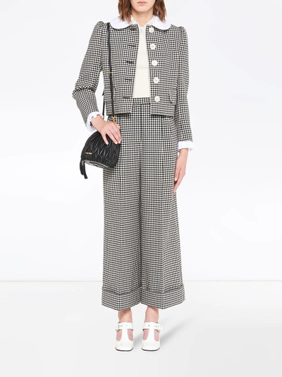 Miu Miu gingham check twill trousers outlook