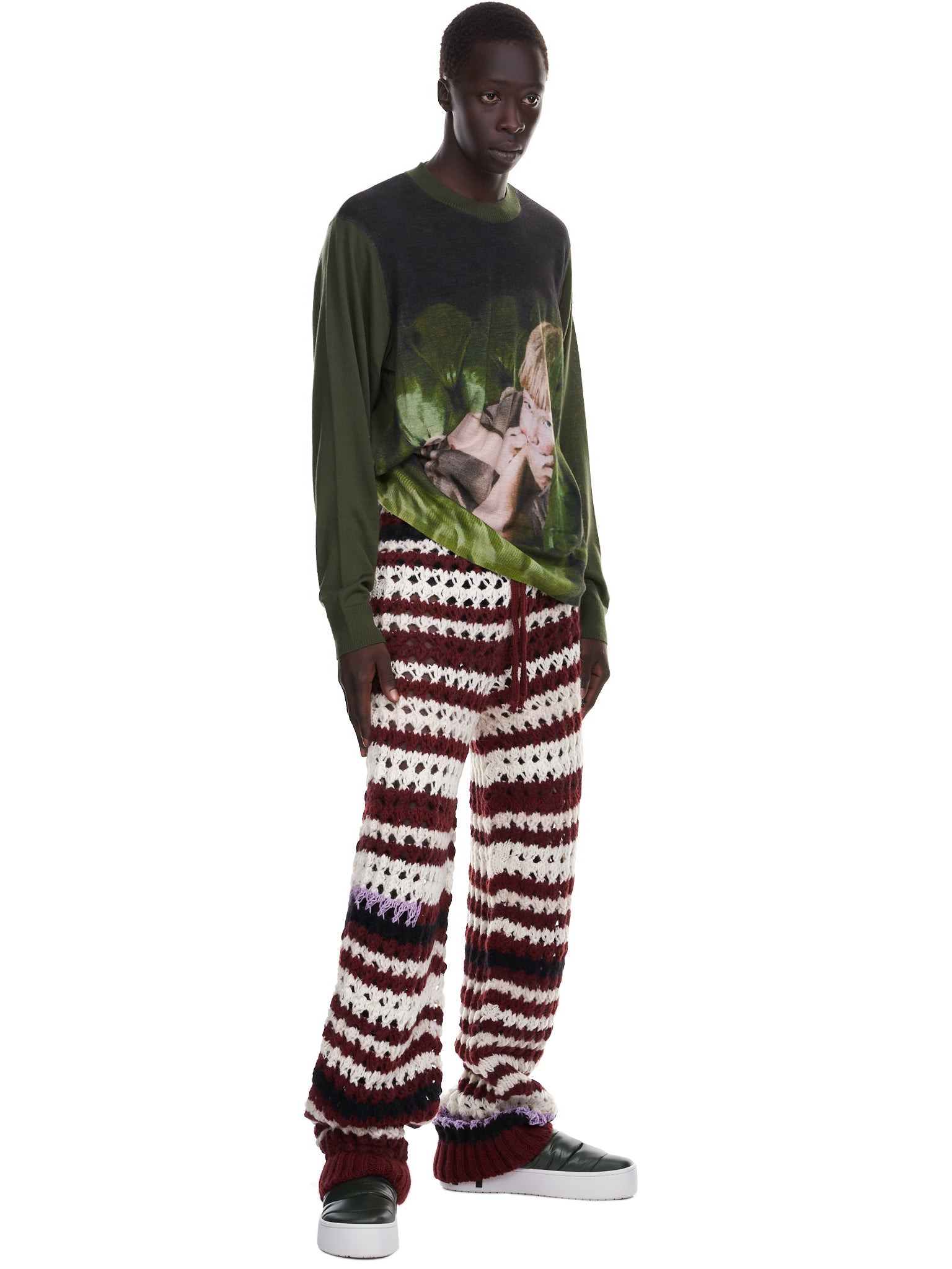 Crewneck Jacquard Graphic Sweater - 6