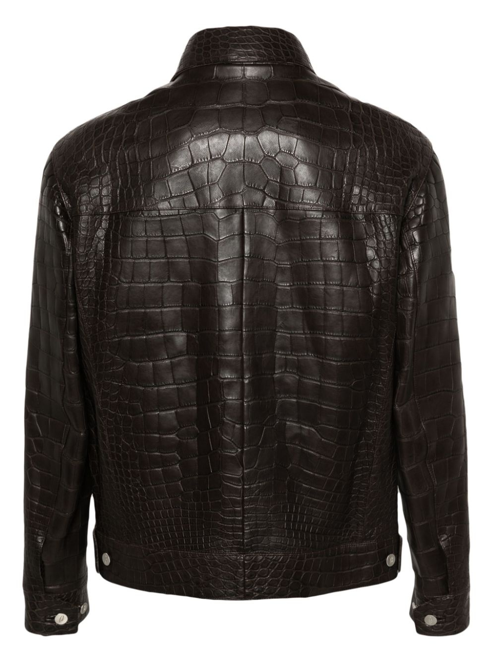 embossed-leather jacket - 2