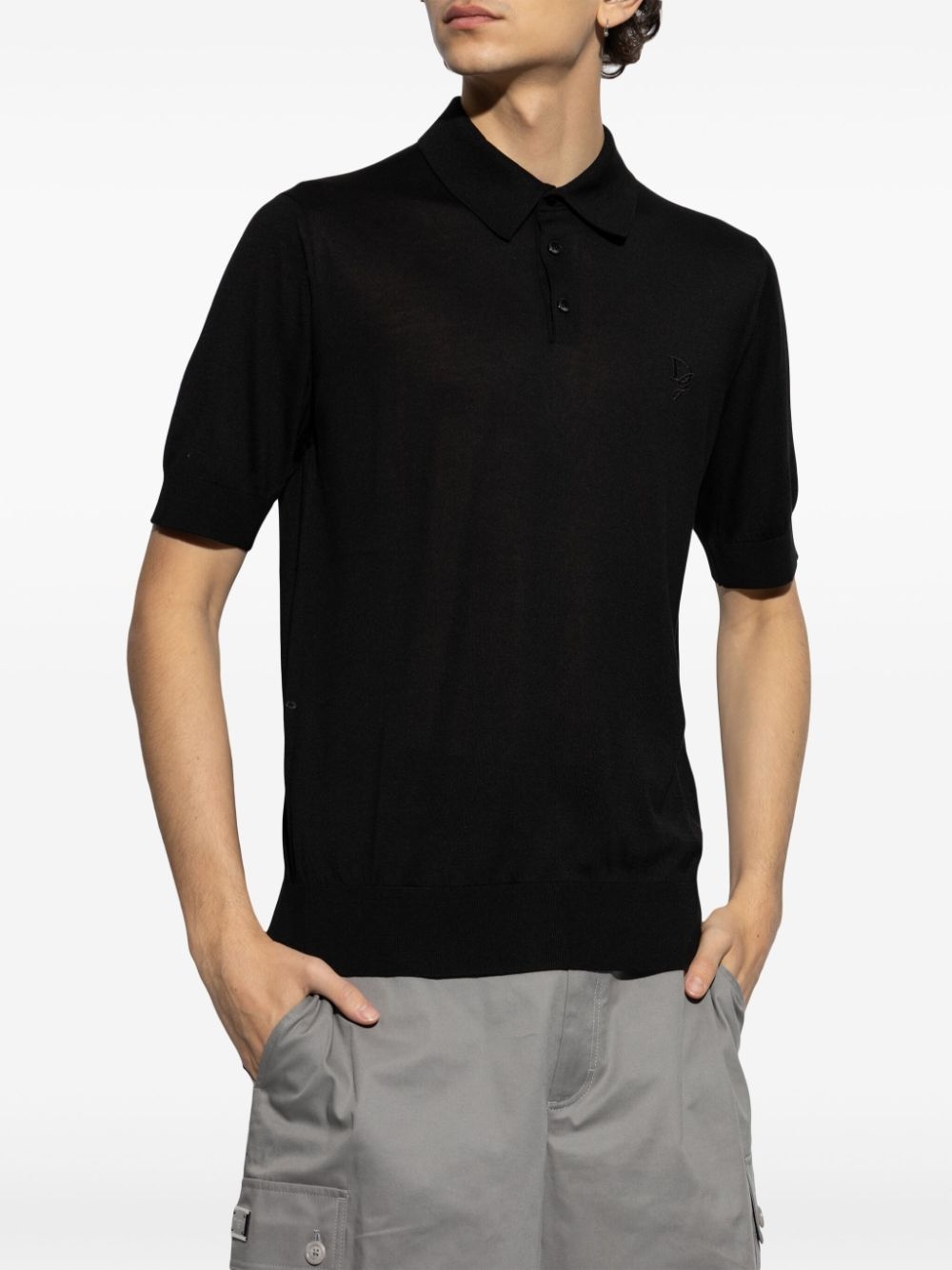 embroidered-logo polo shirt - 3