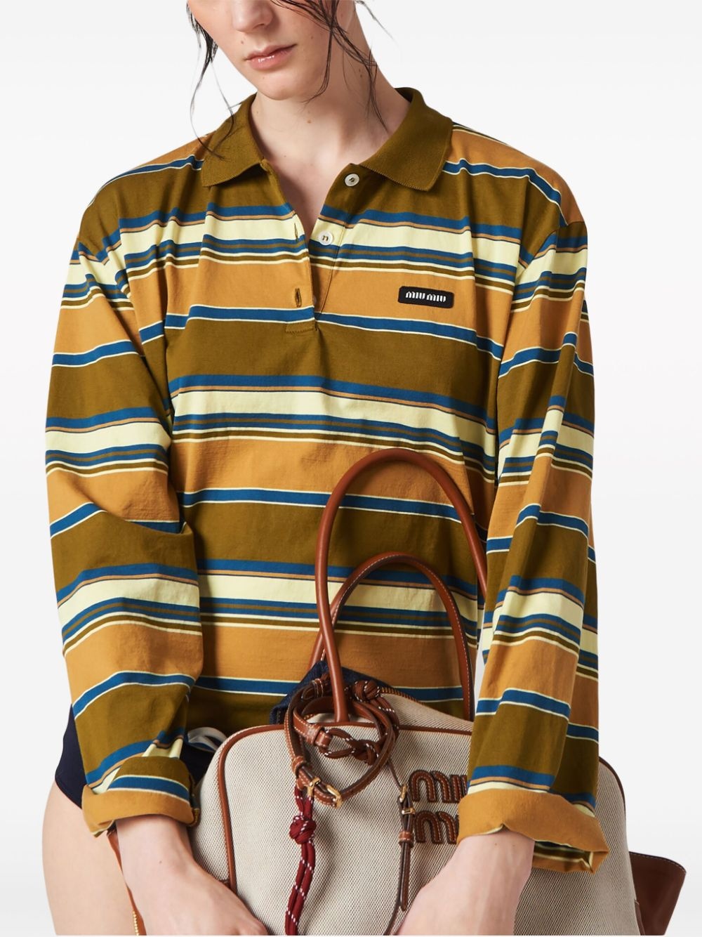 striped cotton polo shirt - 3