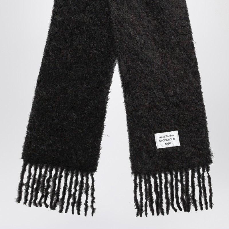 Acne Studios Black Wool Scarf With Logo Men - 2