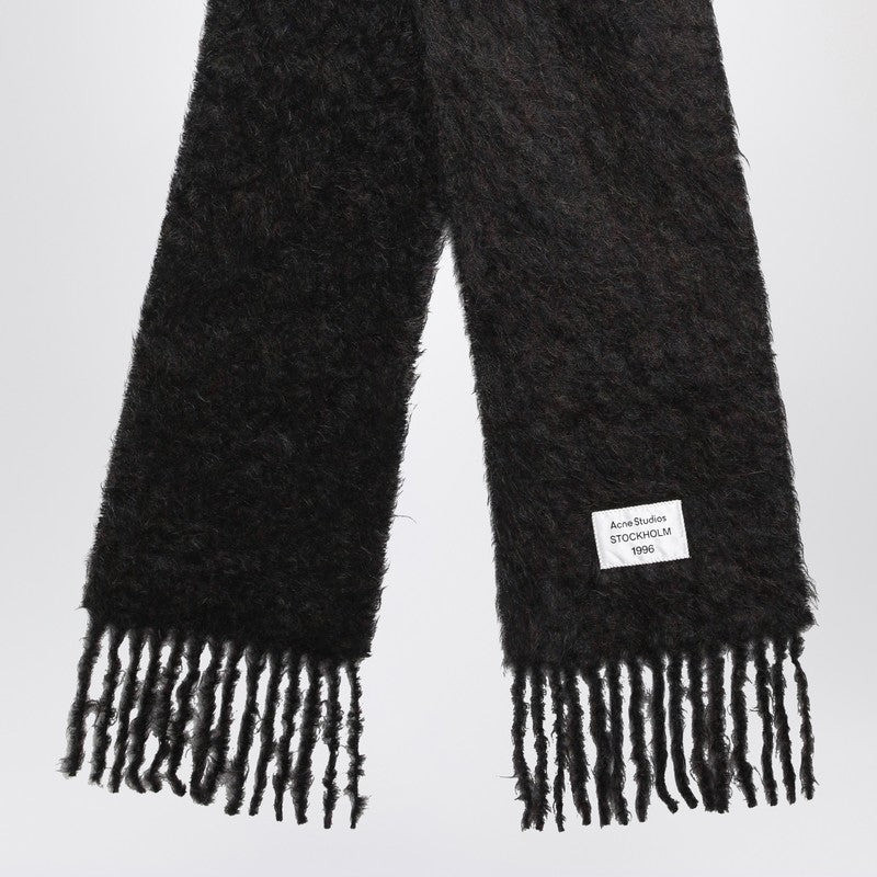 Acne Studios Acne Studios Black Wool Scarf With Logo Men outlook