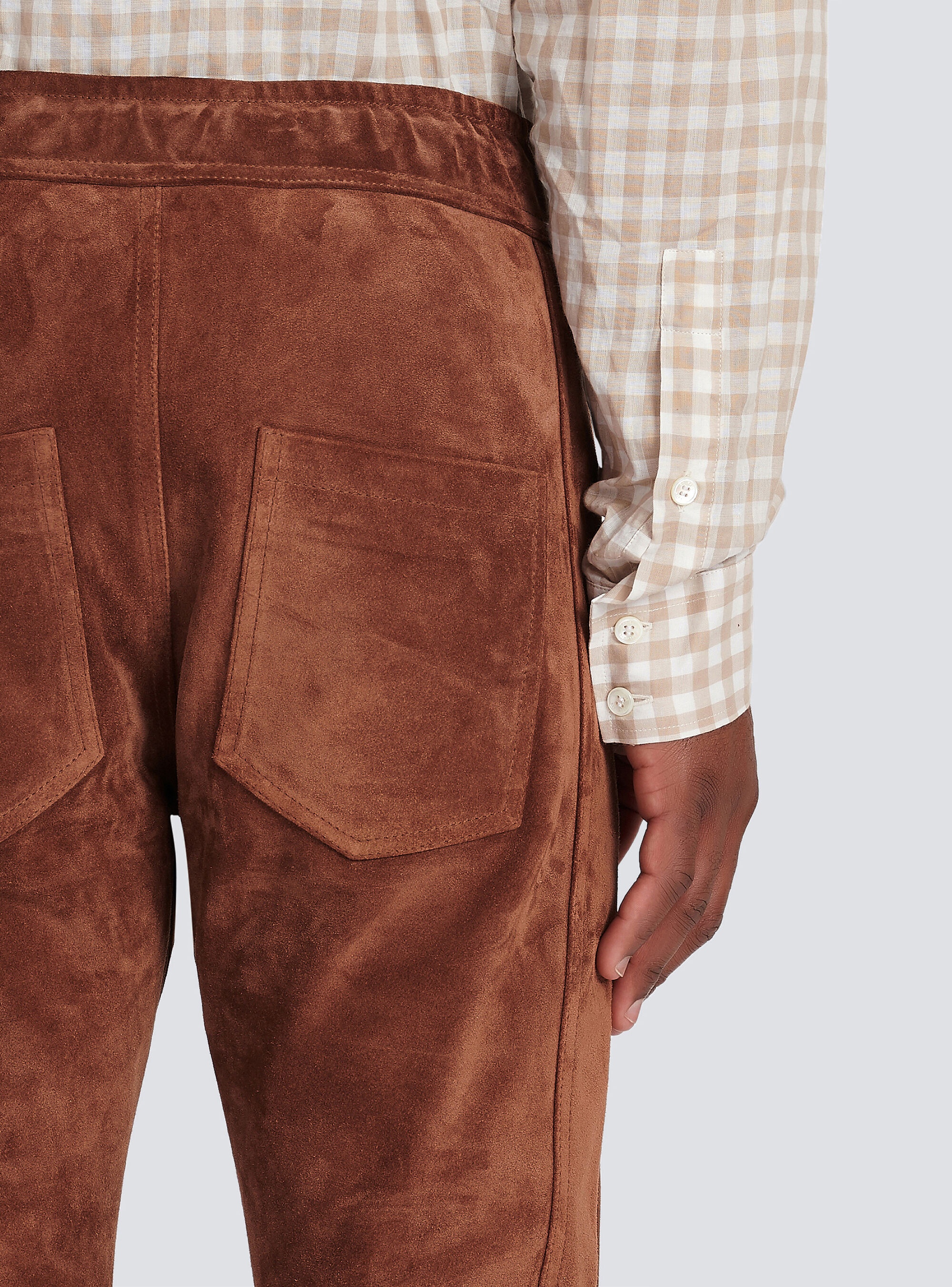 Balmain x Netflix -Slim cut suede pants - 8