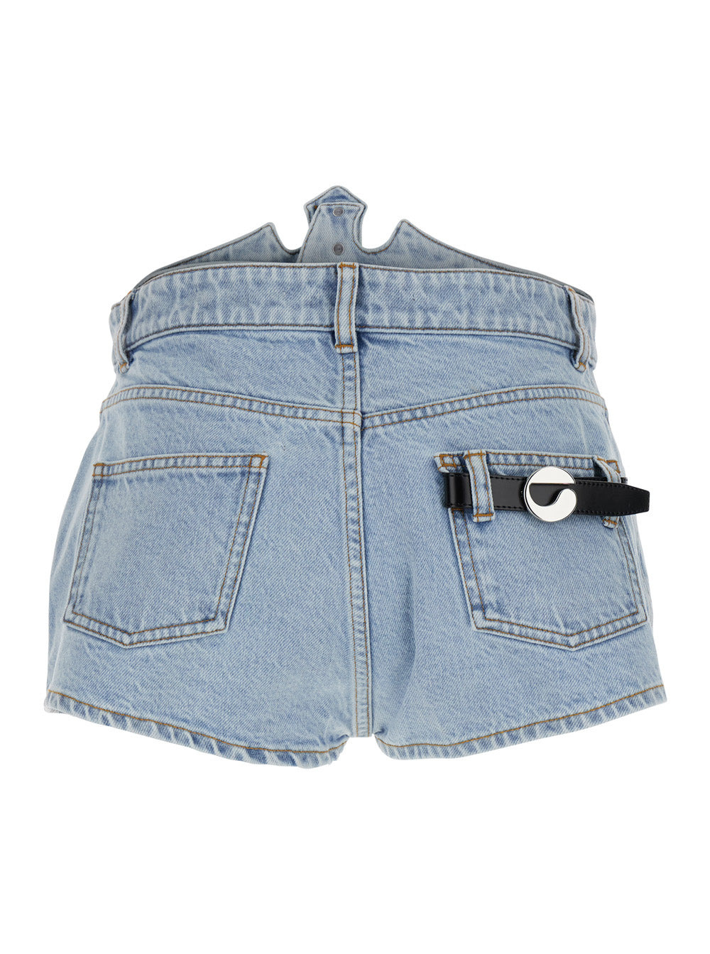 Coperni Women Blue Shorts With Crown-Shaped Design In Cotton Woman - 2