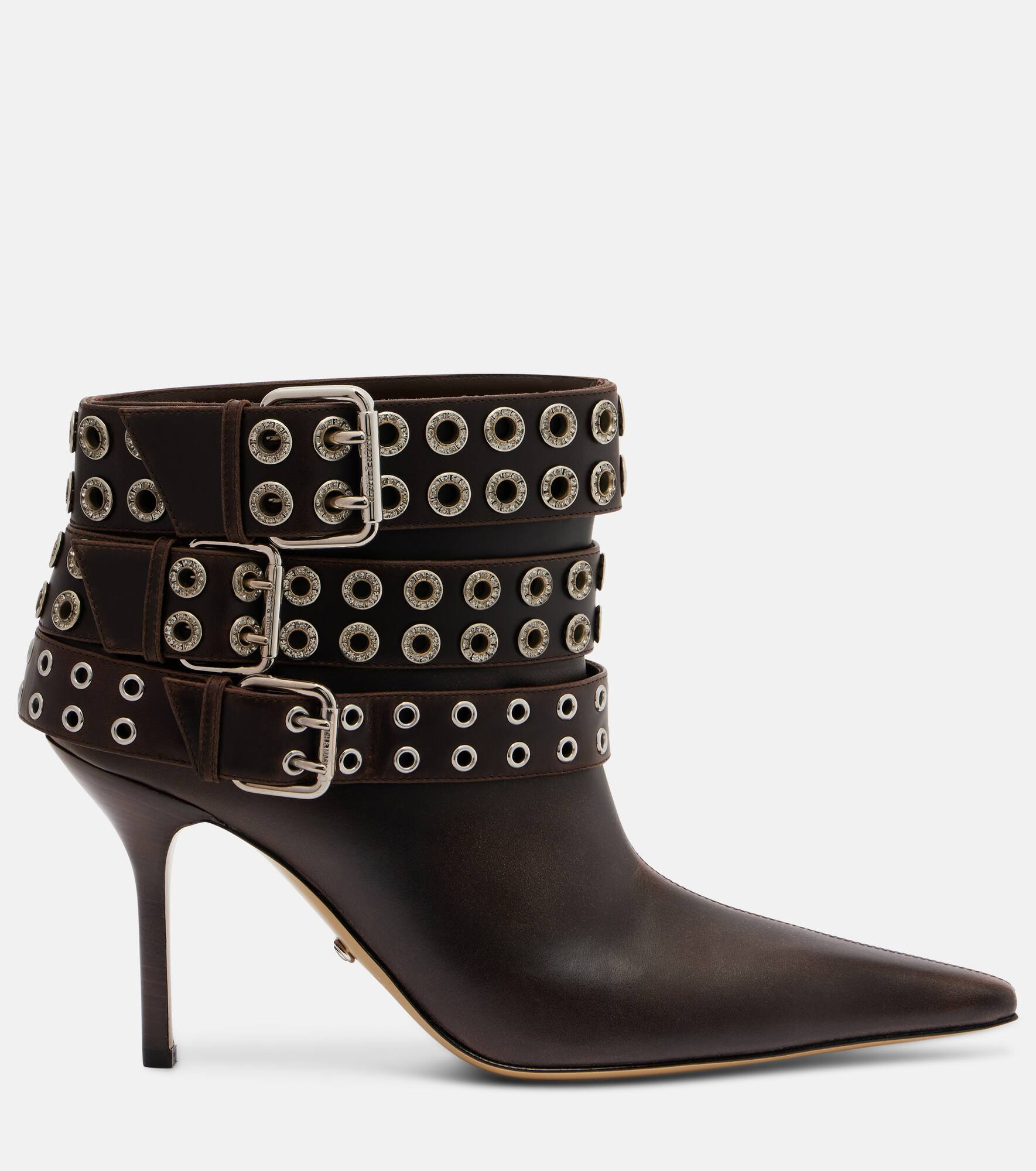 Buckle Belt 95 leather ankle boots - 4