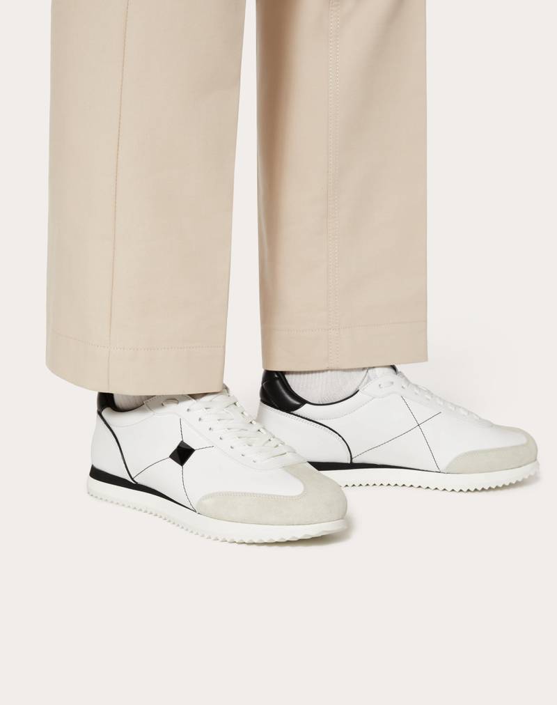 Valentino STUD AROUND LOW-TOP CALFSKIN AND NAPPA LEATHER SNEAKER outlook