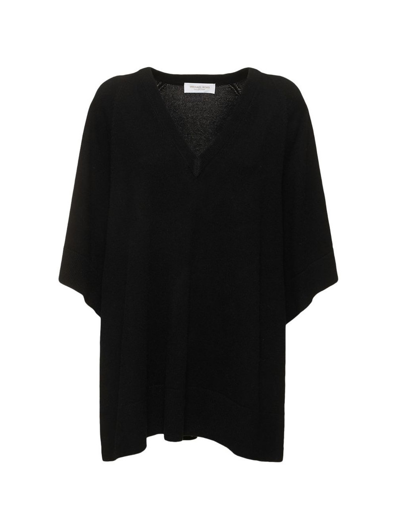 wide-sleeve V-neck cashmere sweater 1