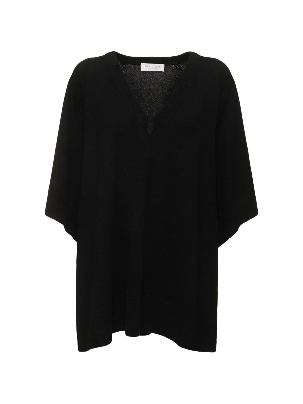 wide-sleeve V-neck cashmere sweater - 1