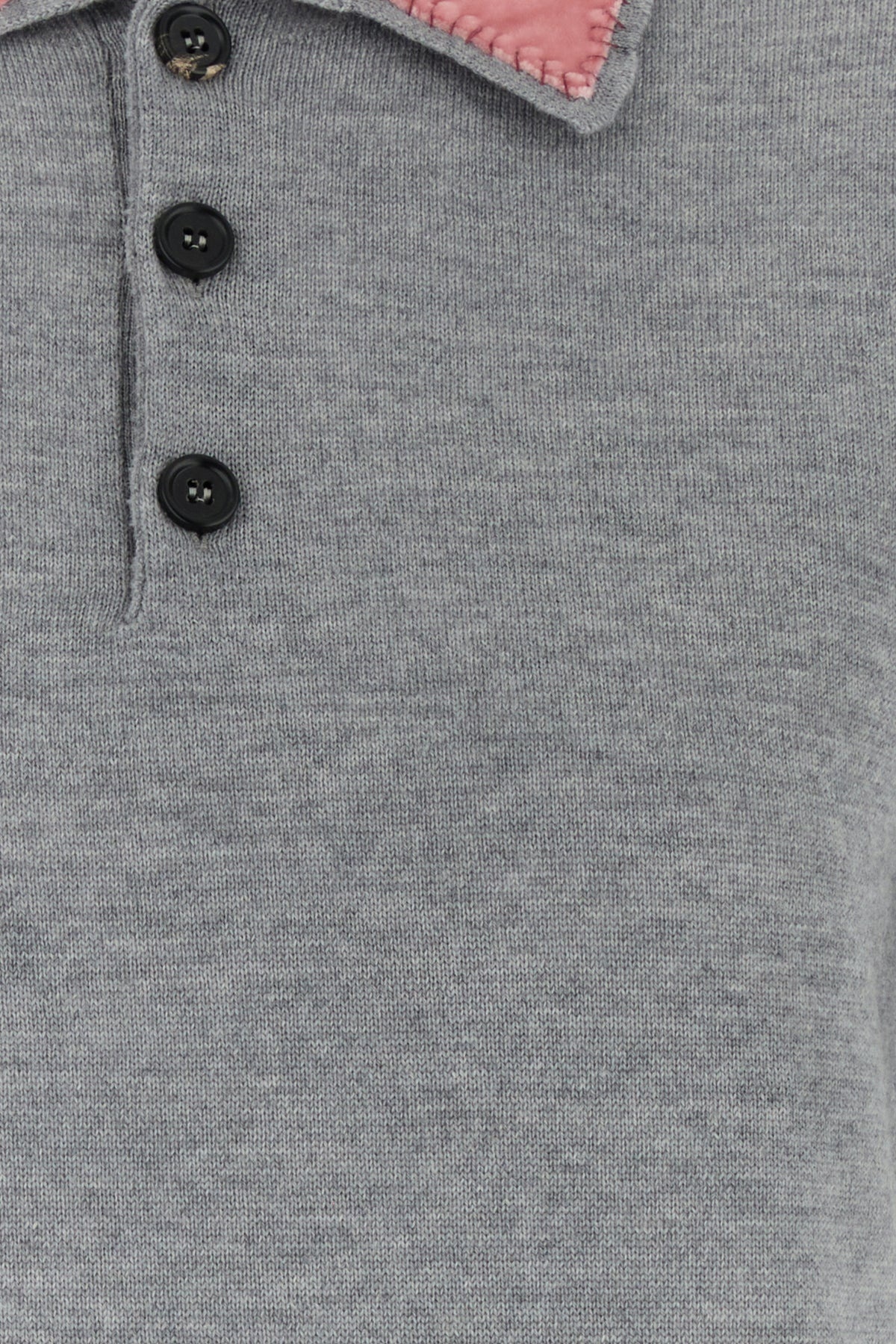 Grey wool polo shirt - 3