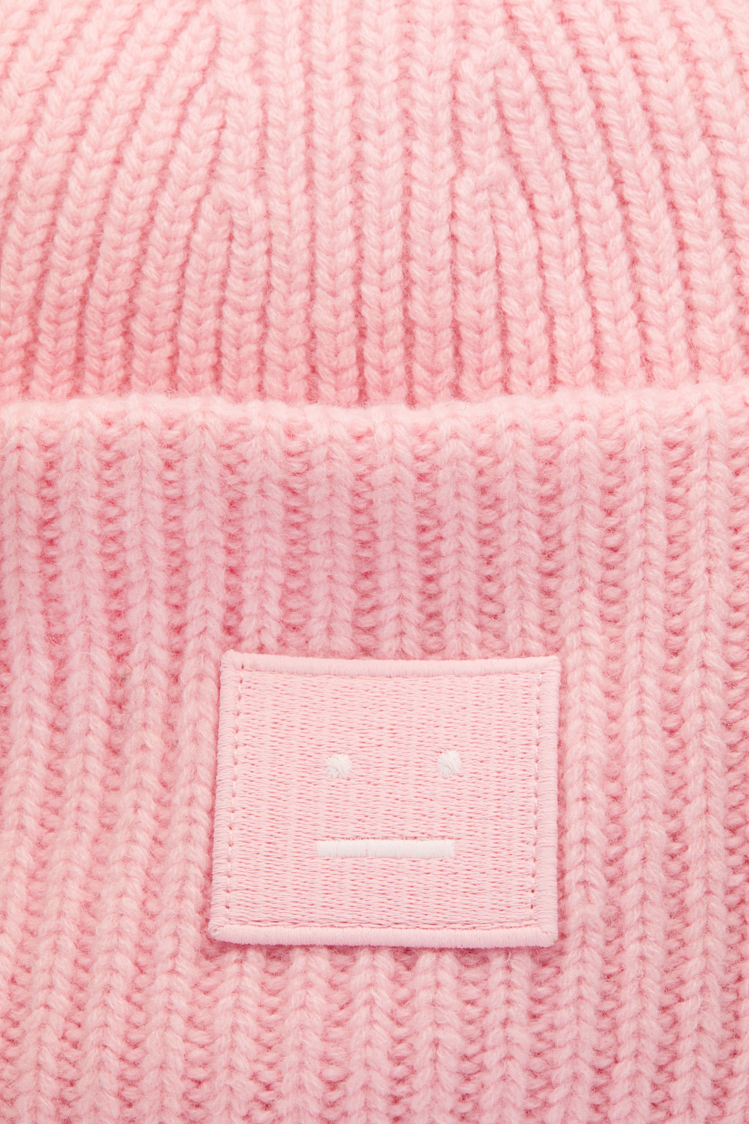 Rib knit beanie hat blush pink - 3