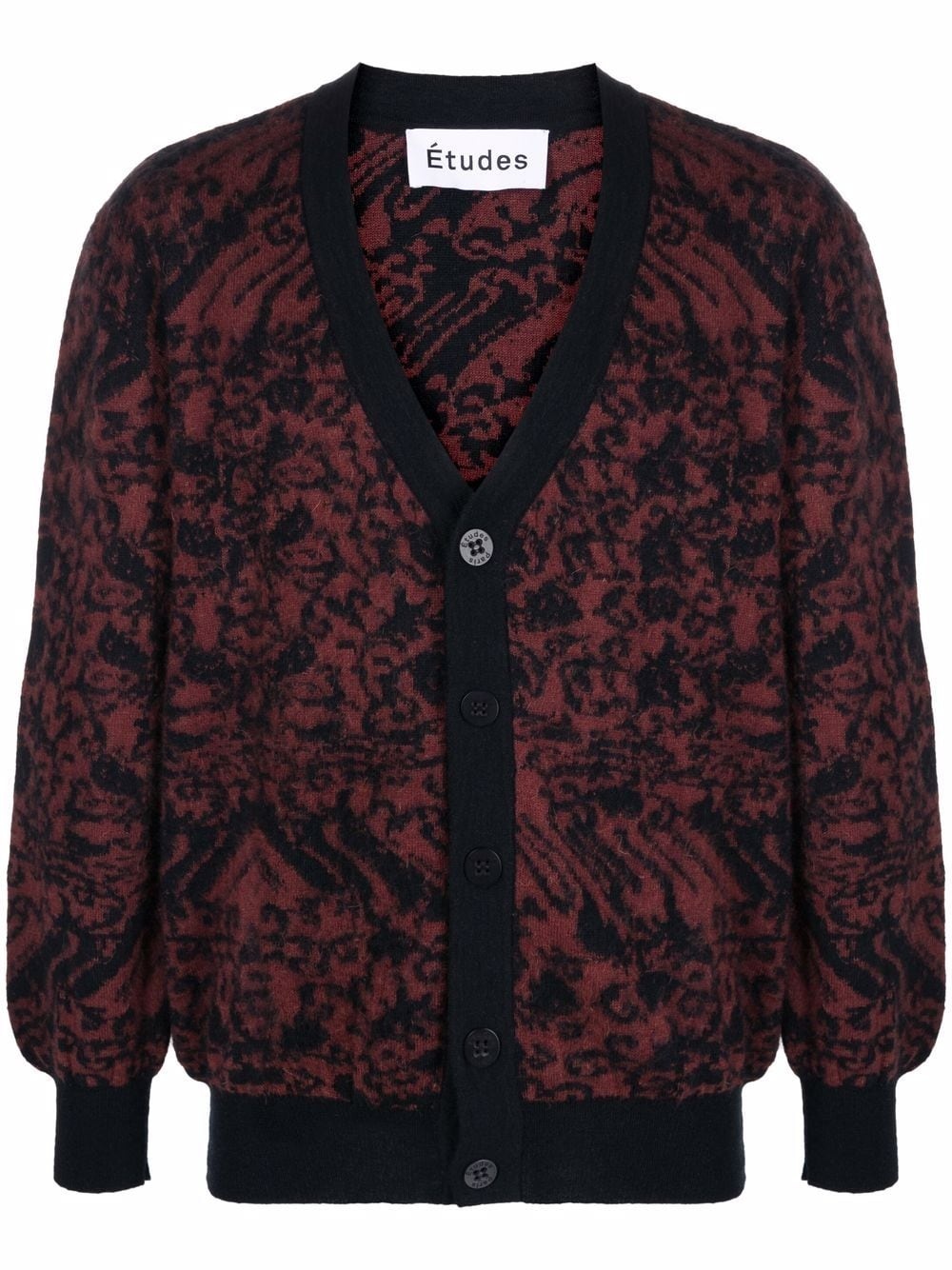 jacquard button-up cardigan - 1