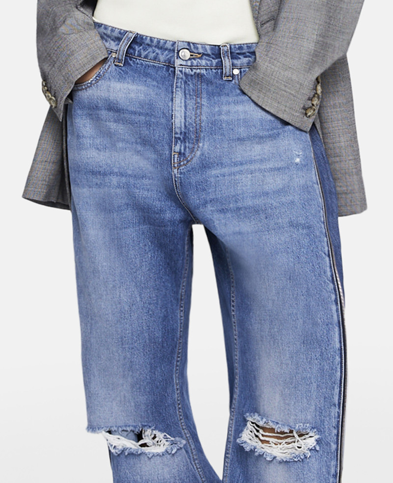 Vintage Wash Zip Straight Leg Jeans 4