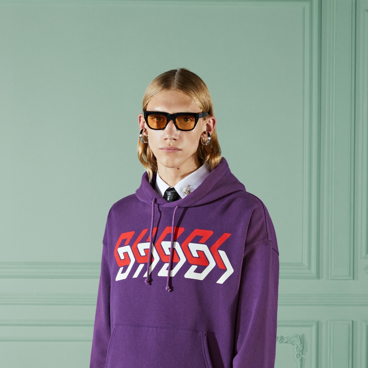 Cotton jersey sweatshirt with Gucci print - 4