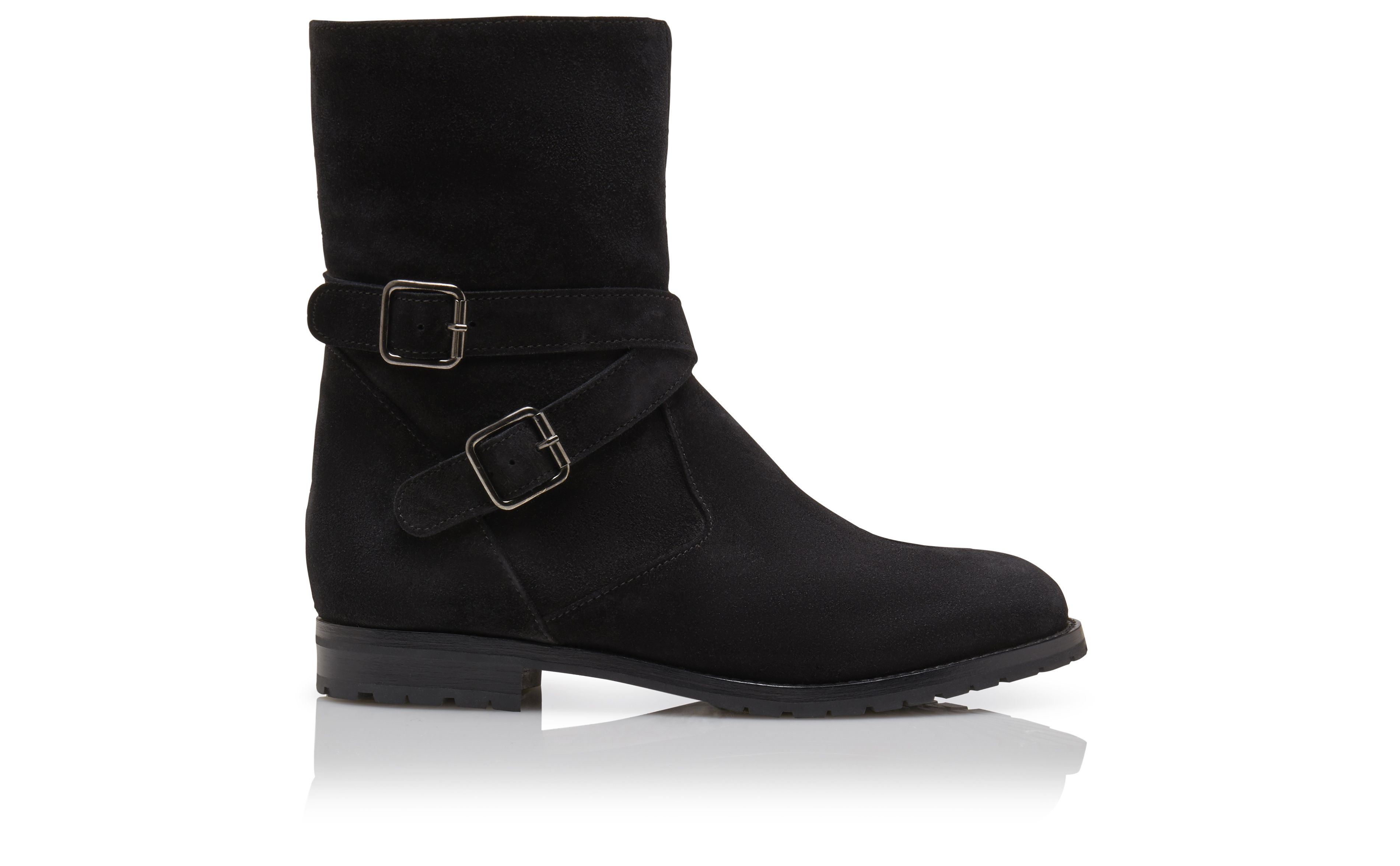 Black Suede and Shearling Boots - 1