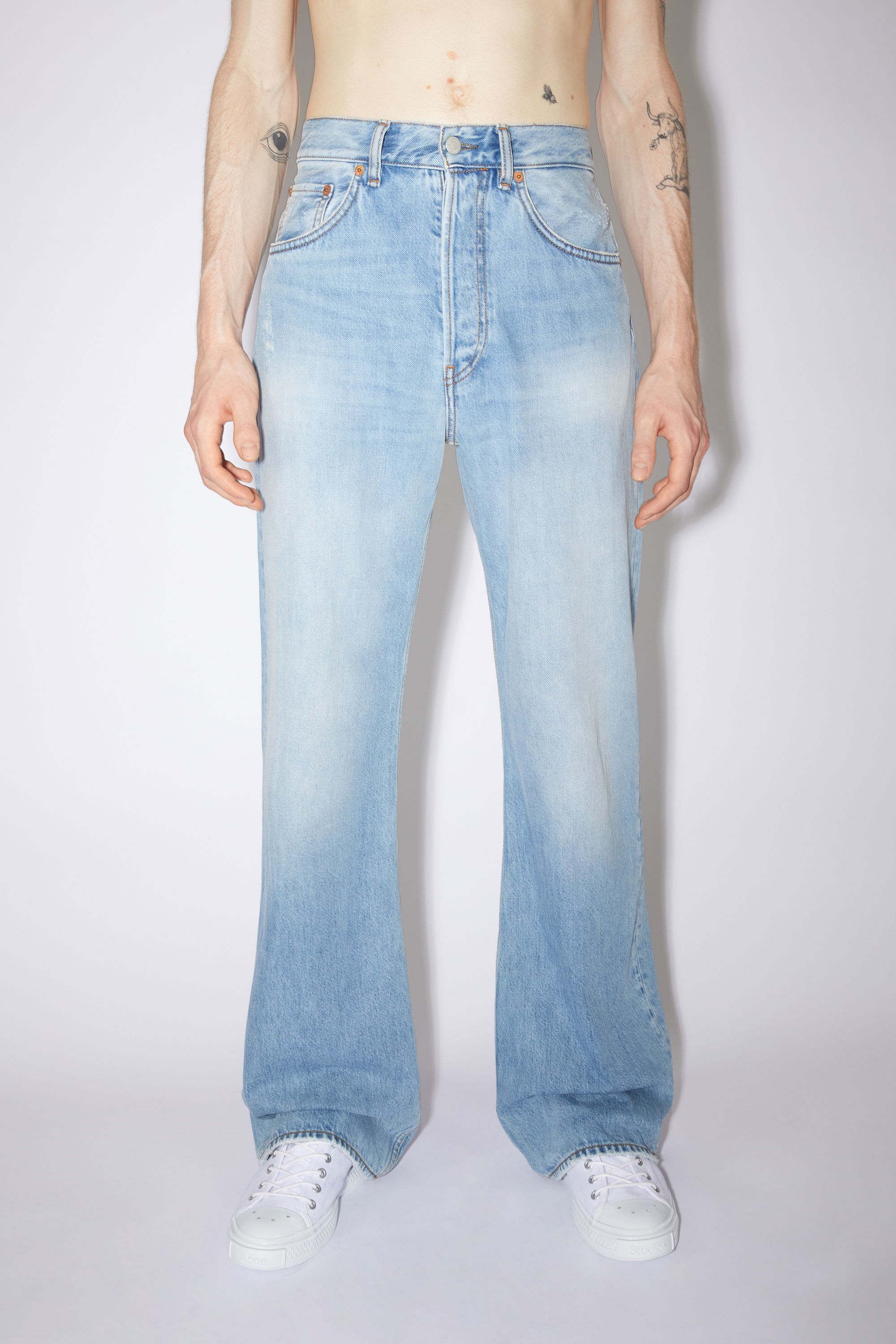 Loose bootcut jeans - Light blue - 2