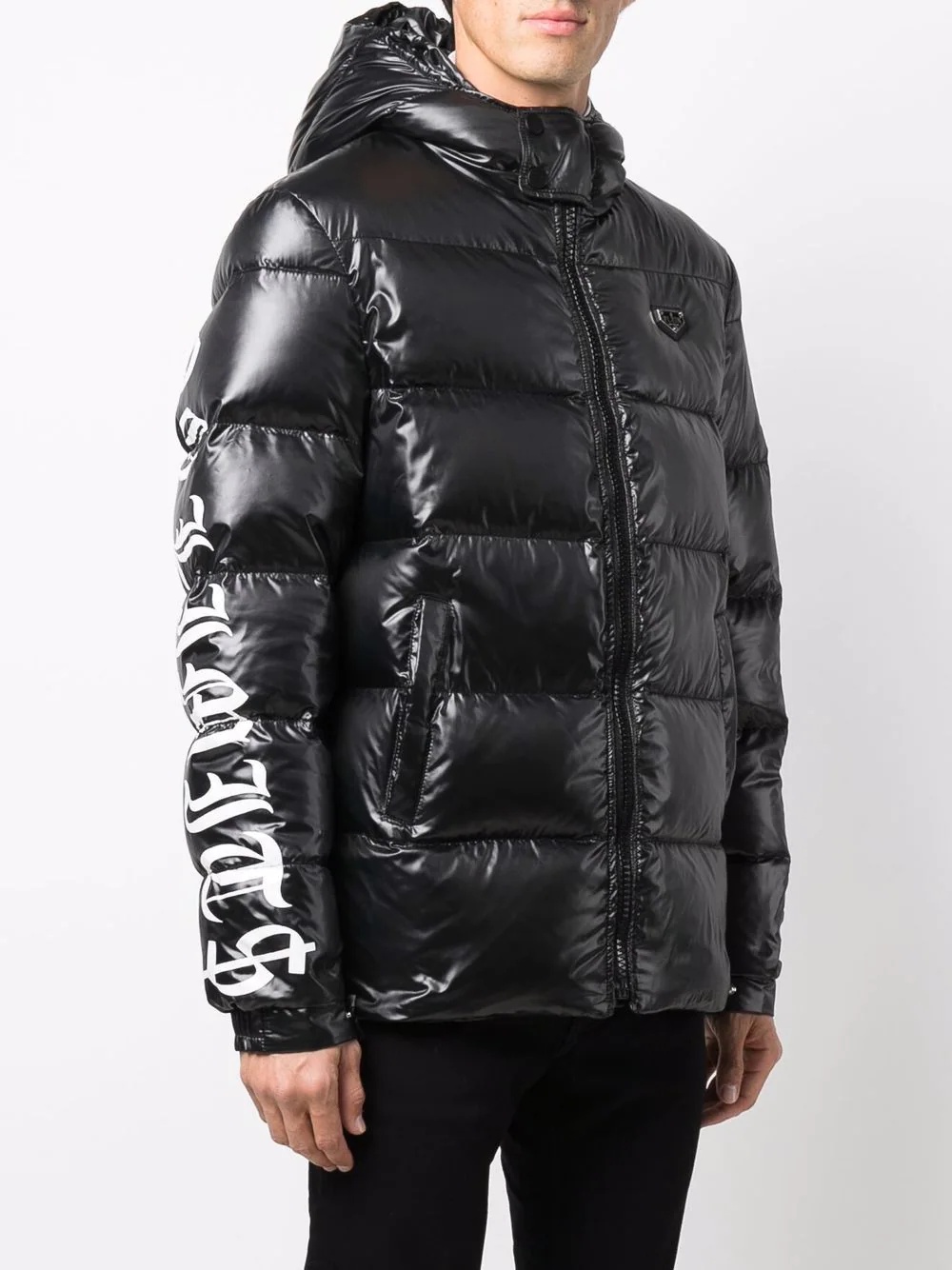 glossy puffer coat - 4