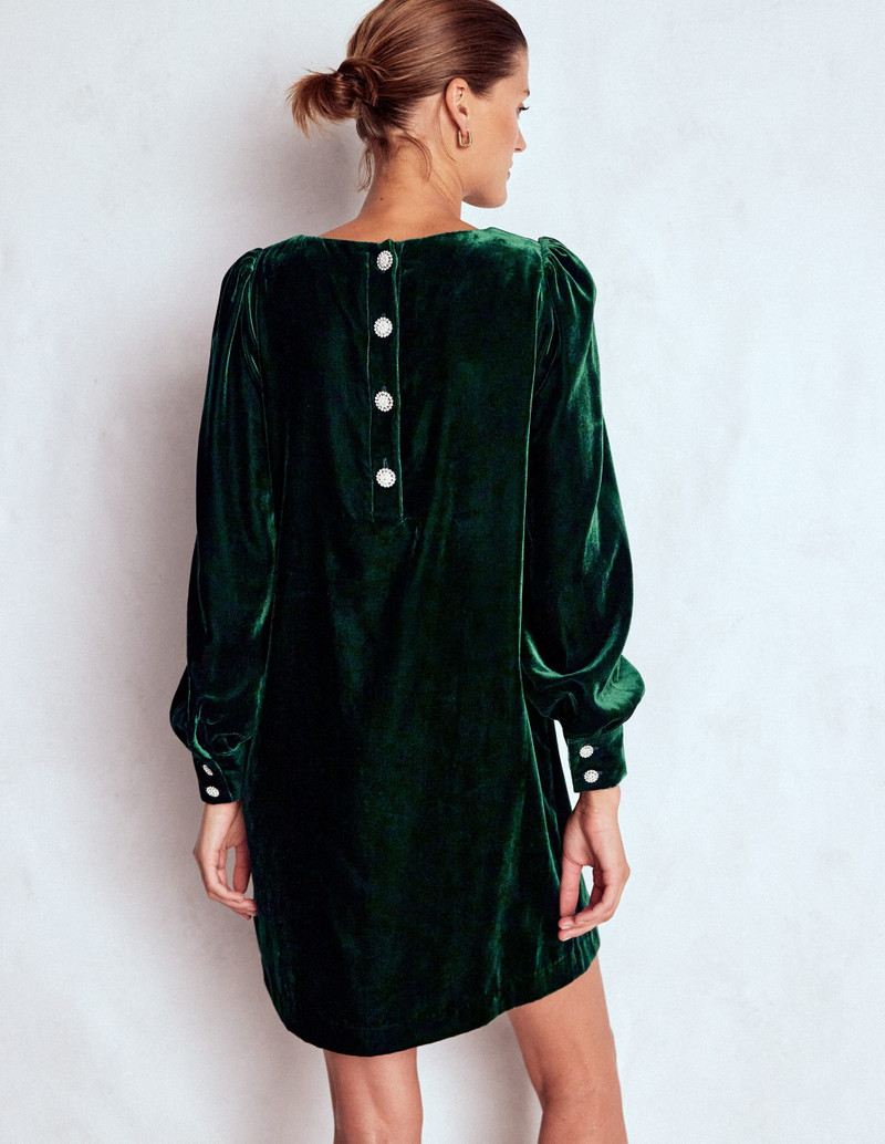 Estella Velvet Shift Dress-Emerald Night 4