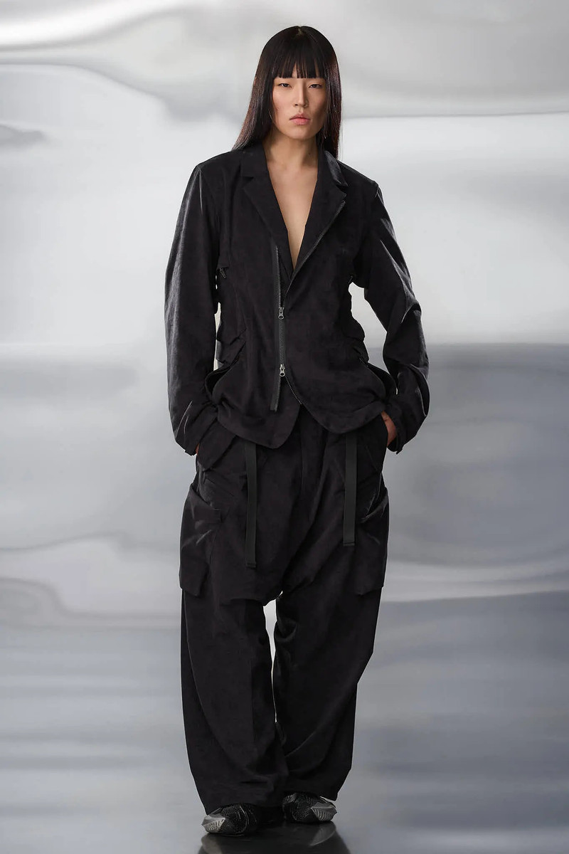 J29-TO Scrim Laced Ultra-Microfiber Blazer Black 34