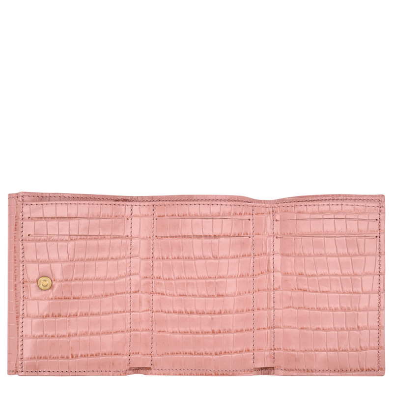 Longchamp Pocket Compact wallet Pink Tea - Leather 3