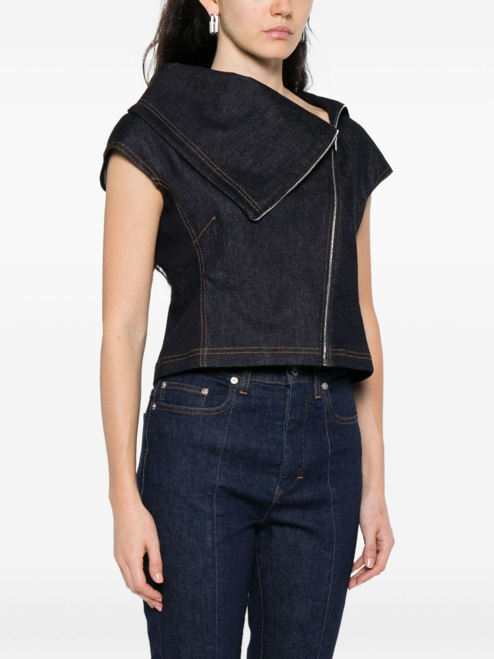 zip-front asymmetrical top - 3