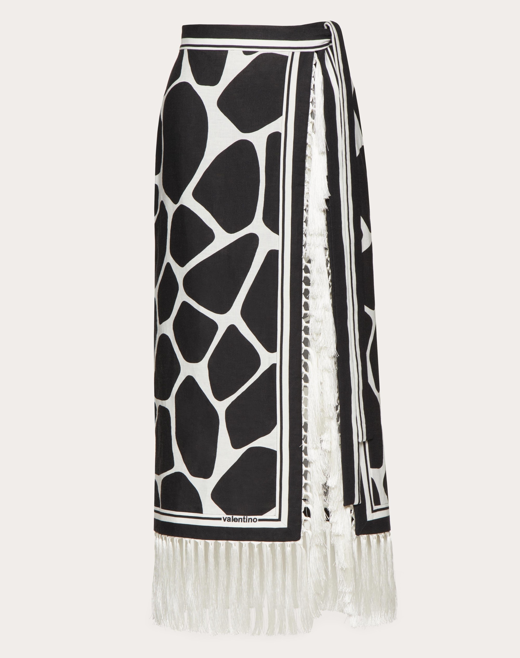 LINEN SKIRT WITH GIRAFFA RE-EDITION PRINT - 1
