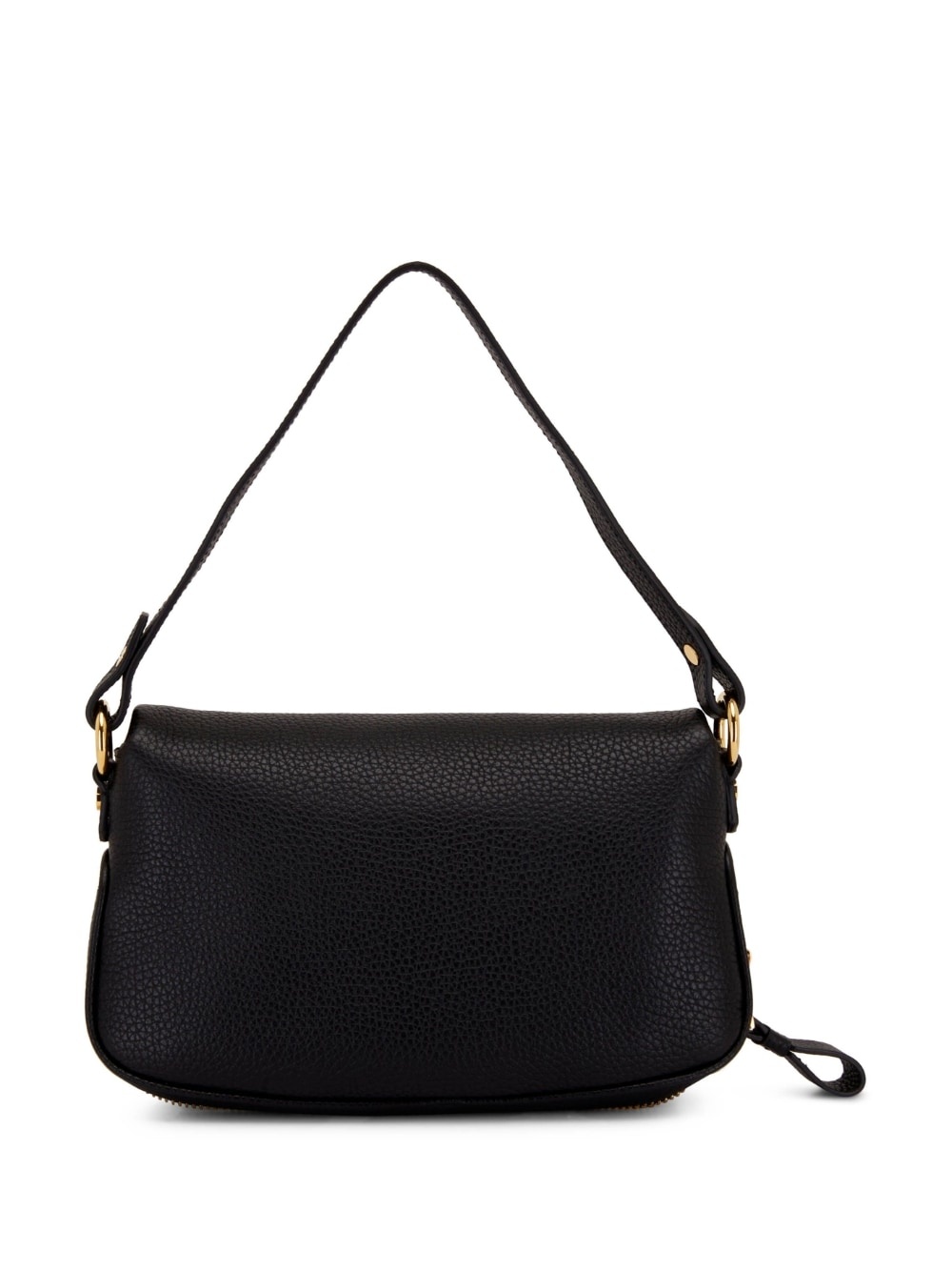 folded-design pebbled-leather shoulder bag - 2