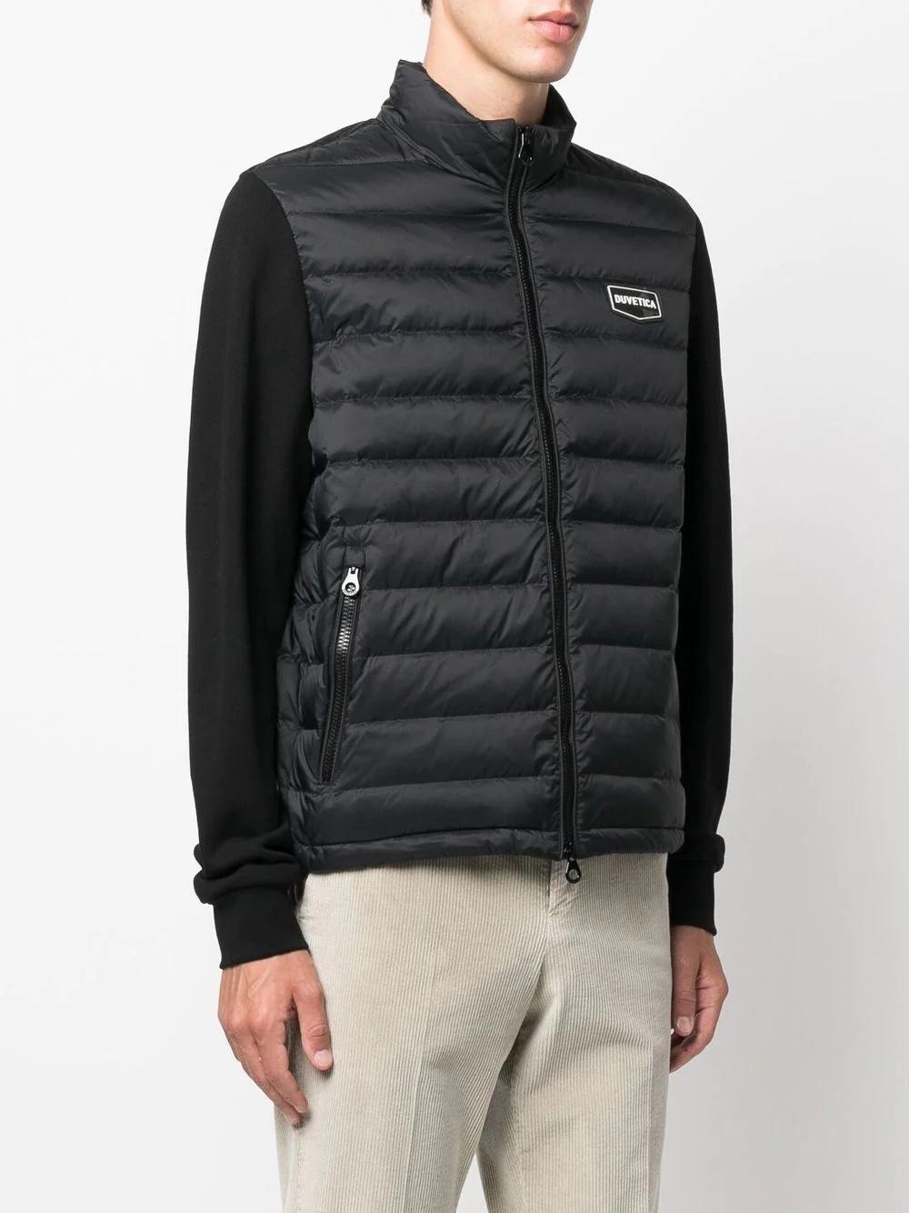 embroidered logo quilted puffer jacket - 3