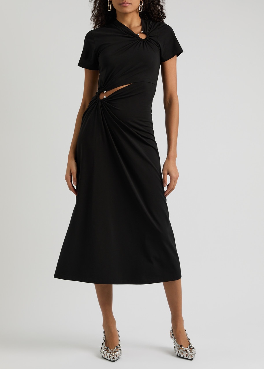 Rabanne Ring-embellished Stretch-cotton Midi Dress - 4