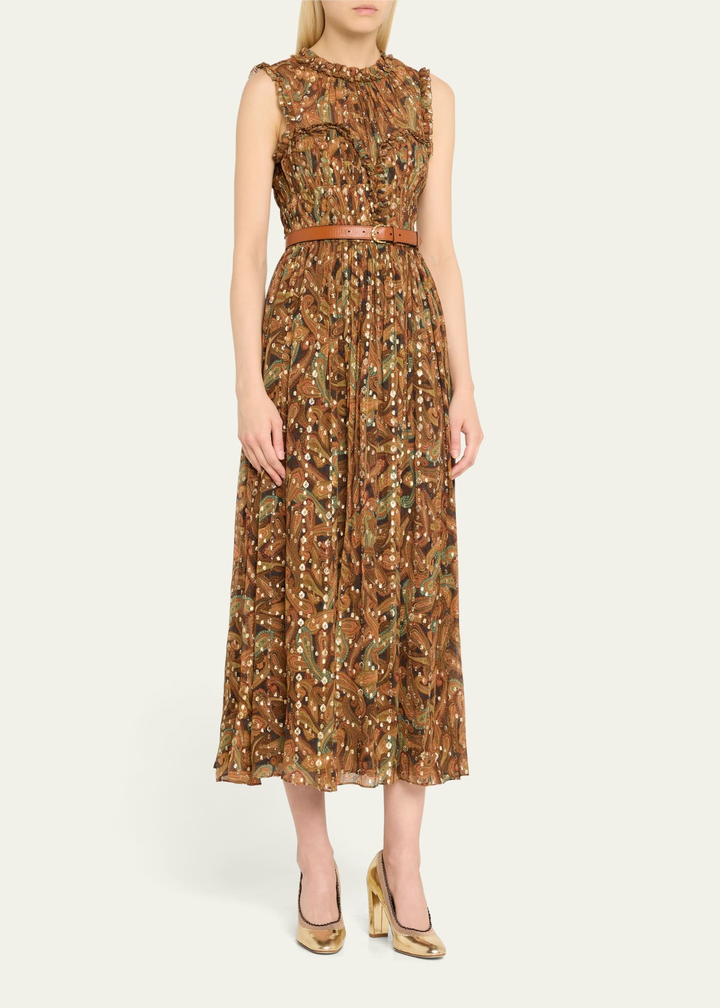 Kasia Paisley Ruffled Maxi Dress - 4