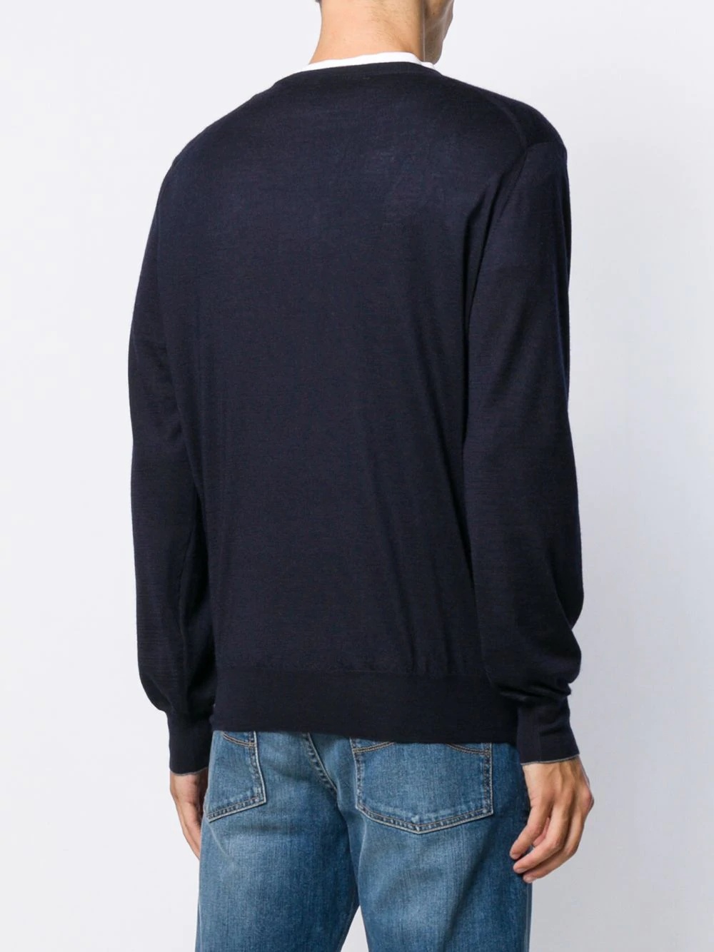 ribbed V-neck sweater - 4