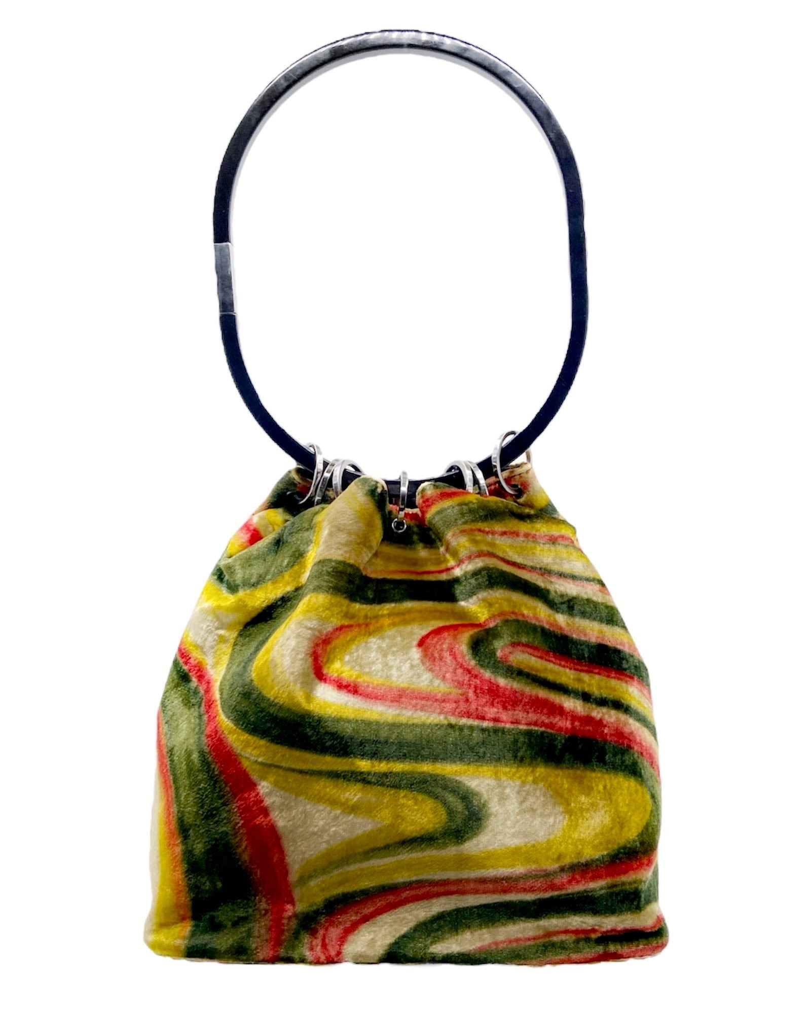 Gucci Fall 1999 Tom Ford Psychedelic Swirl Silk Velvet Ring Bucket Bag - 6