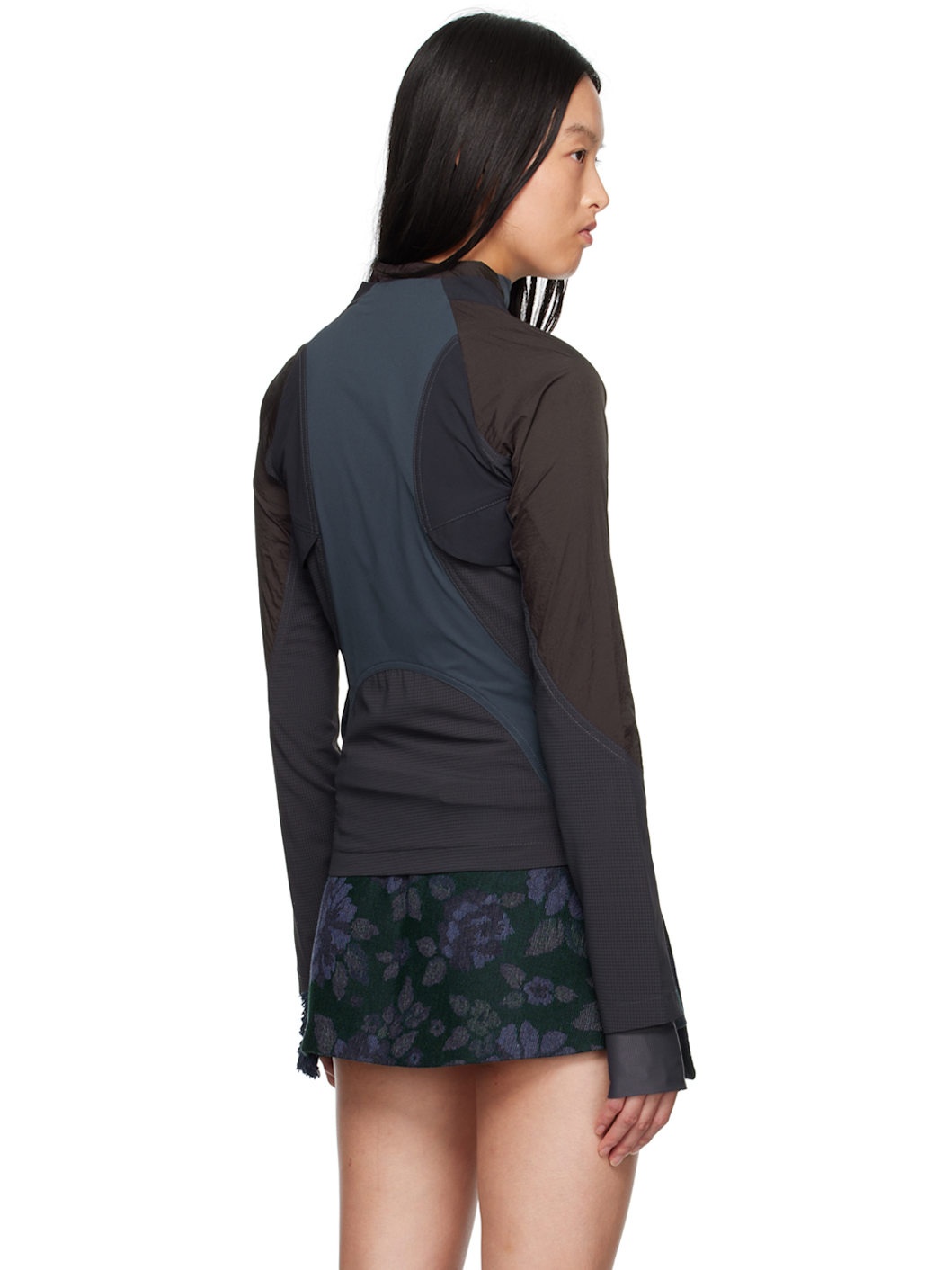 Navy Paneled Windbreaker Jacket - 3