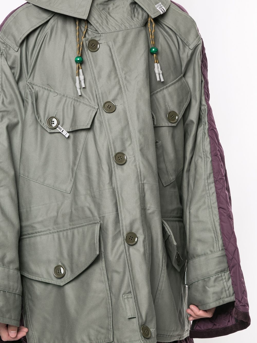 docking quilted military coat - 5