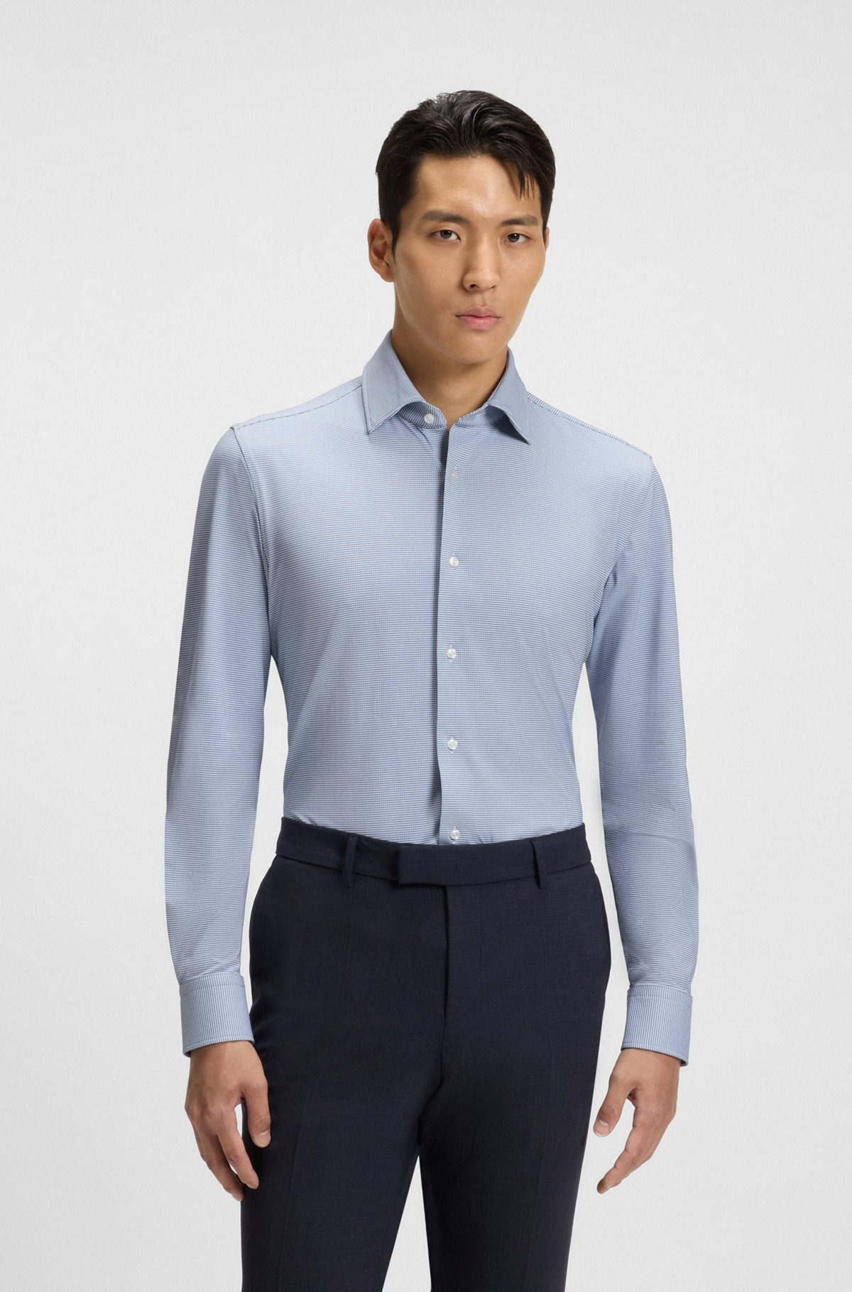 SLIM-FIT SHIRT IN ITALIAN PERFORMANCE-STRETCH FABRIC - 2