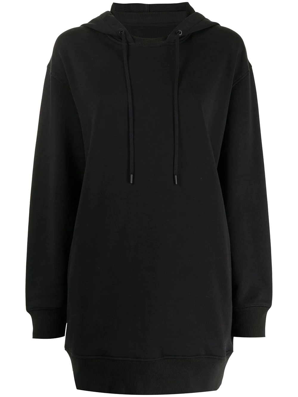 drawstring-hood sweatshirt dress - 1