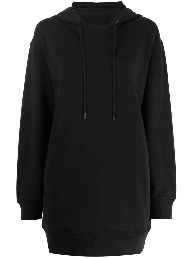 drawstring-hood sweatshirt dress 1