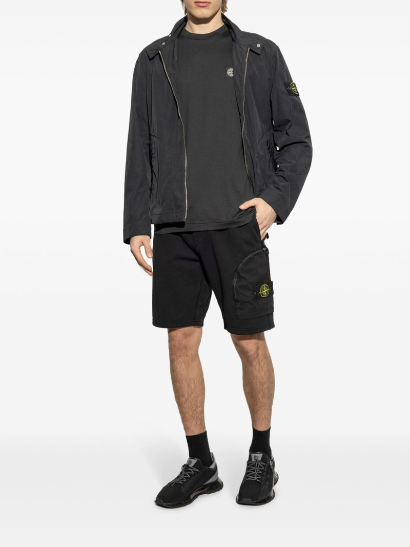 Stone Island logo patch cargo shorts outlook